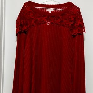 Women's sweater with lace trim
